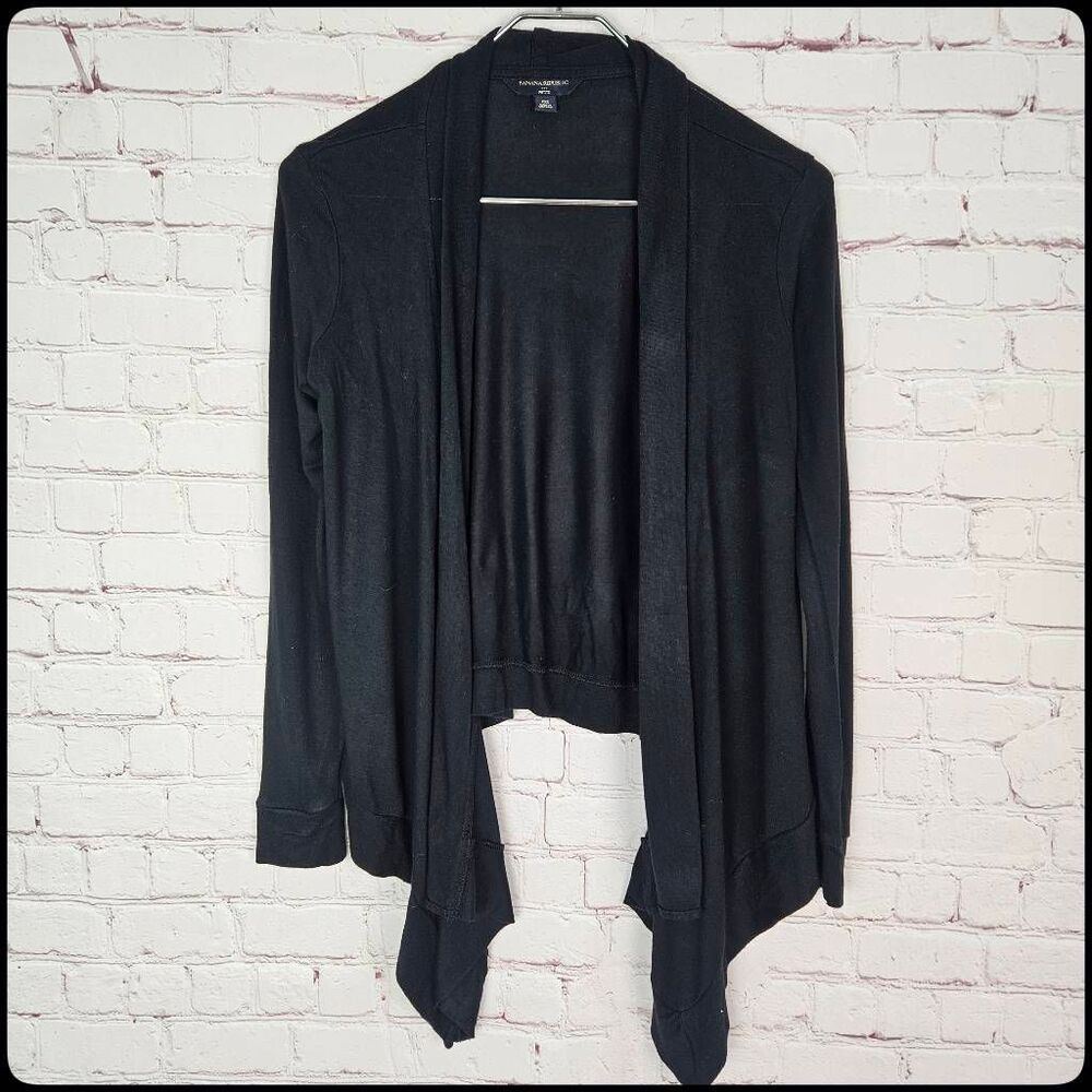 BANANA REPUBLIC FACTORY Black Long Sleeve Open Dress Cardigan Shaw Petite XSmall